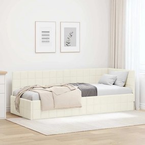 vidaXL Κρεβάτι Γωνίας Κρεμ 80 x 200 cm Βελούδο