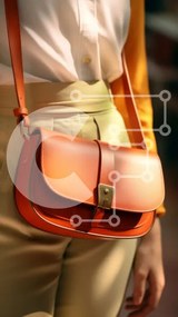 Intra Συλλεκτικό Ξύλινο Παζλ Plywood 4mm - Κομψή πορτοκαλί δερμάτινη τσάντα Σε Ξύλινο Κουτί - Διαστάσεις Puzzle: 10x10 cm – 25 κομμάτια