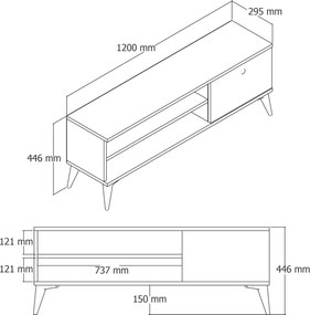TV Stand Retro 1564 White