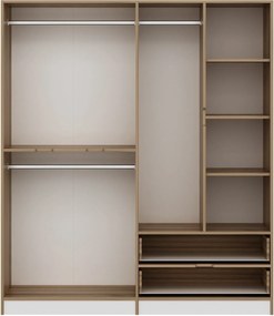 Τετραφυλλη Ντουλαπα Χρυσο ELINA 52x185.4x208