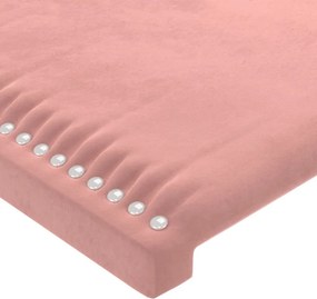 vidaXL Κεφαλάρι Ροζ Βελούδινο 200x5x118/128 εκ.