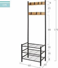 Κρεμάστρα με Ράφι Max Home Μαύρο (Ανακαινισμenα A)