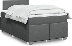 vidaXL Κρεβάτι Boxspring με Στρώμα Σκούρο Γκρι 120x190 εκ Υφασμάτινο