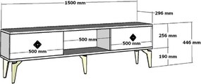 Stewehome Ραφιέρα τηλεόρασης με 2 πόρτες και ράφι 150x30x45 cm