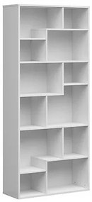 Βιβλιοθήκη Boston DR107, Ανοιχτό, Πλαστικοποιημένη μοριοσανίδα, 198x88x34cm, 49 kg, Γυαλιστερό λευκό | Epipla1.gr