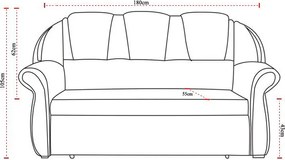 Καναπές Duke τριθέσιος