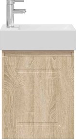 vidaXL Μονάδα μπάνιου με βρύση Sonoma Δρυς 45,5 x 22,5 x 84 εκ