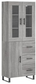 vidaXL Ντουλάπι Γκρι Sonoma 69,5 x 34 x 180 εκ. Επεξεργασμένο Ξύλο