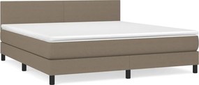 vidaXL Κρεβάτι Boxspring με Στρώμα Taupe 180x200 εκ. Υφασμάτινο