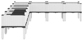 vidaXL Ζαρντινιέρα Κήπου με Πόδια Λευκή 200x160x42 εκ. Πολυπροπυλένιο