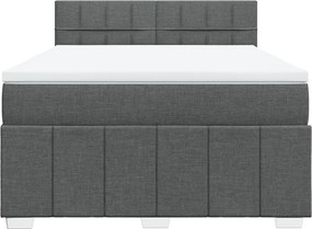 vidaXL Κρεβάτι Boxspring με Στρώμα Σκούρο Γκρι 160x200 εκ Υφασμάτινο
