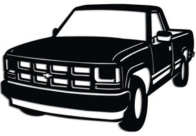 Διακοσμητικό Τοίχου Chevrolet C-K (1994 - 1996) 891TNL3436 60x39cm Black Wallity Μέταλλο