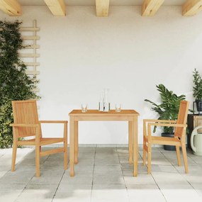 vidaXL Καρέκλες Κήπου Στοιβαζόμενες 2 τεμ. 56,5x57,5x91 εκ. Μασίφ Teak