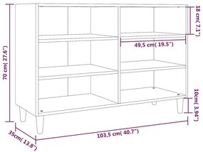 Ραφιέρα Καφέ Δρυς 103,5 x 35 x 70 εκ. από Επεξεργ. Ξύλο - Καφέ