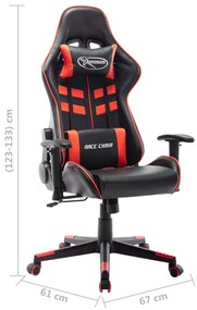 Καρέκλα Gaming Μαύρο/Κόκκινο από Συνθετικό Δέρμα - Πολύχρωμο