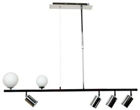 Φωτιστικό Οροφής-Ράγα 6191 110x70cm 2xG9 &amp; 4GU10 Chrome Inlight Metal, Glass