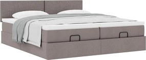vidaXL Οθωμανικό κρεβάτι με στρώματα Taupe 160x200cm ύφασμα