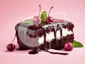 Σετ των 2 Intra Συλλεκτικό Ξύλινο Παζλ Plywood  4mm - Κέικ σοκολάτας με κεράσια και μέντα Σε Ξύλινο Κουτί - Διαστάσεις: 10x10 cm – 25 κομμάτια