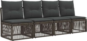 vidaXL Σετ Καναπέ Κήπου 9 τμχ. Γκρι συνθετικό ρατάν
