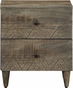 vidaXL κομοδίνο ντουλάπι ανοιχτό γκρι 40x33x46 cm μασίφ ξύλο Mango