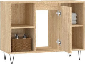 vidaXL Ντουλάπι Μπάνιου Sonoma Δρυς 80 x 33 x 60 εκ. από Επεξεργ. Ξύλο