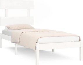 vidaXL Πλαίσιο Κρεβατιού Λευκό 90 x 200 εκ. από Μασίφ Ξύλο