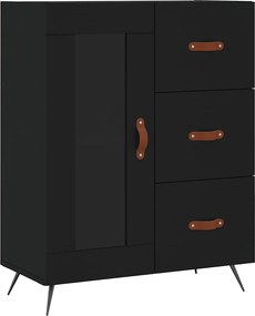 vidaXL Ντουλάπι Μαύρο 69,5x34x180 εκ. από Επεξεργασμένο Ξύλο