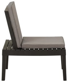 vidaXL Καρέκλα Κήπου Γκρι Πλαστική με Μαξιλάρι