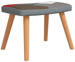 vidaXL Πολυθρόνα Relax Σχέδιο Patchwork Υφασμάτινη με Σκαμπό