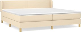 vidaXL Κρεβάτι Boxspring με Στρώμα Κρεμ 200x200 εκ. Υφασμάτινο