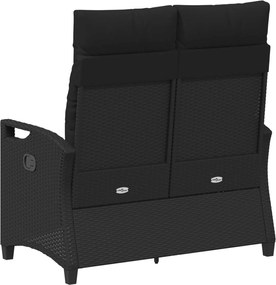 vidaXL Παγκάκι κήπου Μαύρο 105 x 60 x 112 εκ Ατσάλι και Πολυεστέρας