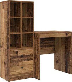 vidaXL Γραφείο με συρτάρι 2 pcs Παλιό ξύλο