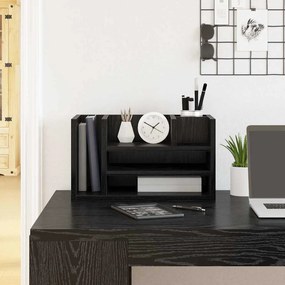 vidaXL Οργανωτής Γραφείου Μαύρη Δρυς 44,5 x 24 x 25 εκ