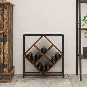 vidaXL Ραφιέρα Κρασιού Καπνιστή Δρυός 51x18x52,5 εκ. Κατασκευασμένο Ξύλο