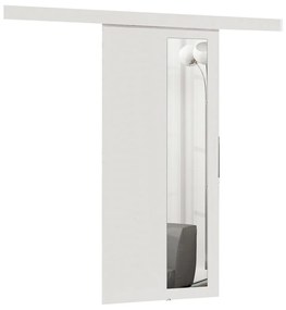 Συρόμενες πόρτες Dover 129, 32 kg, Άσπρο, Πλαστικοποιημένη μοριοσανίδα, Καθρέφτης, Αλουμίνιο | Epipla1.gr