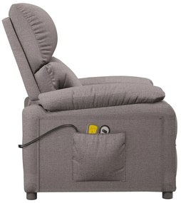 vidaXL Πολυθρόνα Μασάζ Ηλεκτρική Taupe Υφασμάτινη