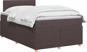 vidaXL Κρεβάτι box spring με στρώμα Σκούρο Καφέ 120 x 190 cm Ύφασμα