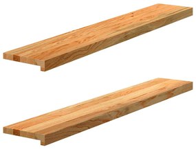 vidaXL Περβάζια παραθύρων 2 τεμ. Αν. Καφέ 120x20x2εκ. Μασίφ Ξύλο Δρυός