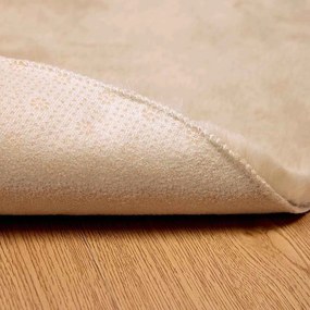 vidaXL Χαλιά Ψεύτικου Κουνελιού Olite Μπεζ Ø 200 εκ. Πολυεστέρας