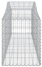 Συρματοκιβώτια Τοξωτά 15 τεμ. 200x50x60/80 εκ. Γαλβαν. Ατσάλι - Ασήμι