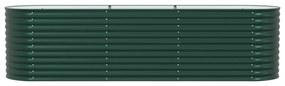 vidaXL Υψωμένο Κρεβάτι Κήπου Πράσινο 320x80x81 εκ από Γαλβανισμένο Χάλυβα