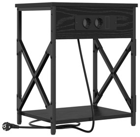 vidaXL Κομοδίνο Μαύρη δρυς 41 x 31 x 51 εκ. Επεξεργασμένο ξύλο