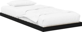 vidaXL Κρεβάτι δαπέδου Μαύρη Οξυά 75 x 190 cm Επεξεργασμένο ξύλο