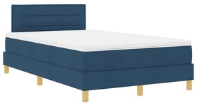 vidaXL Κρεβάτι box spring με στρώμα με στρώμα Μπλε 120 x 200 cm ύφασμα