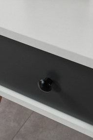 Κομοδίνο Λευκό / Ανθρακί RODRA 55x55x30