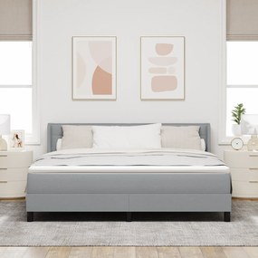 vidaXL Κρεβάτι Box Spring  με Στρώμα, Ανοιχτό Γκρι, 180 x 200 εκ, Ύφασμα
