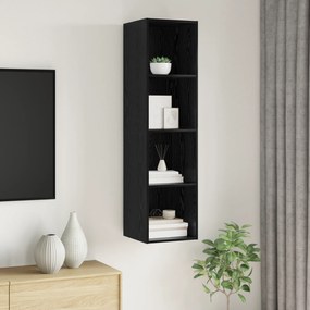 vidaXL Ντουλάπι TV Μαύρη δρυς 37 x 37 x 142.5 εκ Επεξεργασμένο ξύλο