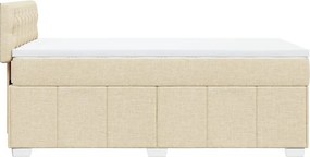 vidaXL Κρεβάτι Boxspring με Στρώμα Κρεμ 80 x 200 εκ. Υφασμάτινο