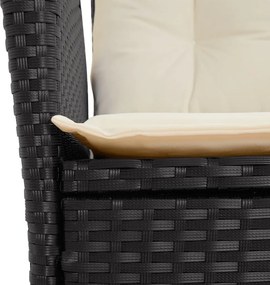 vidaXL Σετ Τραπεζαρίας Κήπου 9 τεμ Μαύρο από Συνθ. Ρατάν με Μαξιλάρια