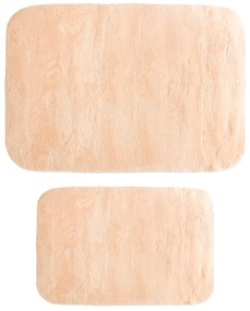 Πατάκι μπάνιου PWC-0055 pakoworld σετ 2τμχ microfiber ροζ 90x60εκ